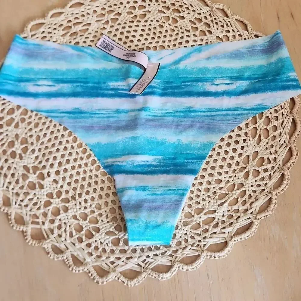 Victoria's Secret blue beach wave seamless string thong women's XL
